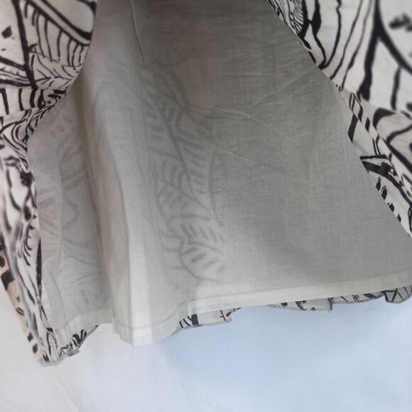 Casual Corner Aline Pleated Skirt 100% Cotton Lined Abstract Boho Size 10 Soft - Picture 6 of 10